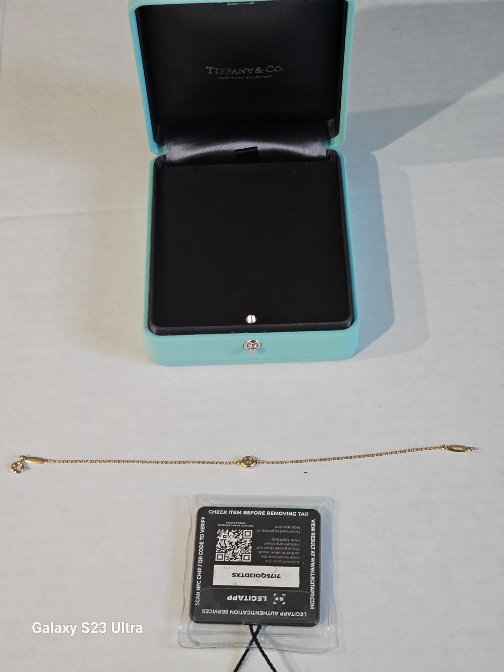 Authentic Tiffany & Co. 18K Yellow Gold Elsa Peretti Diamond by the Yard Bracele